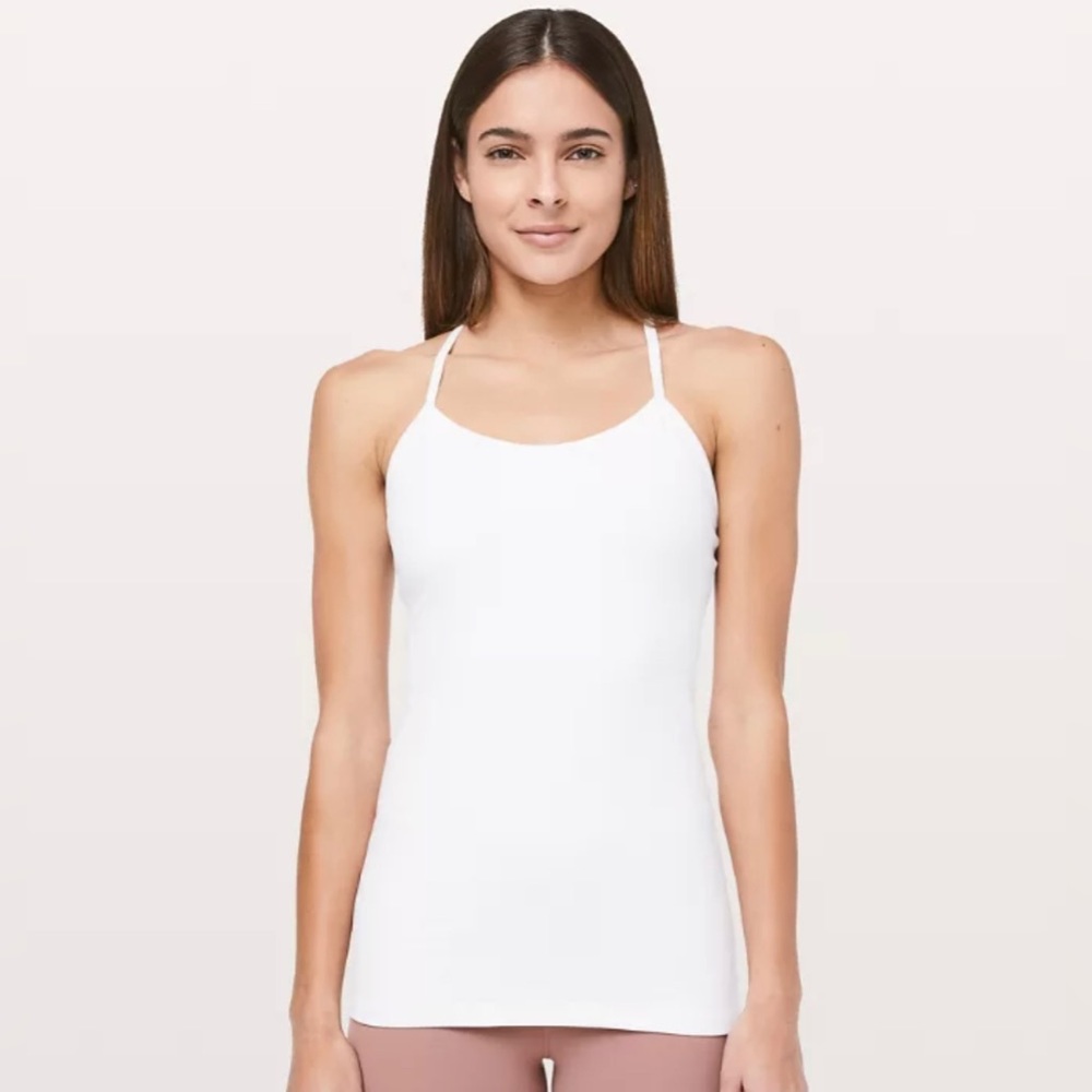Lululemon power Y tank top, size 4, white
